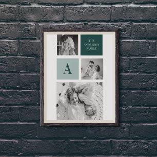 Affiche Nom de famille personnalisé Collage Cadeau photo