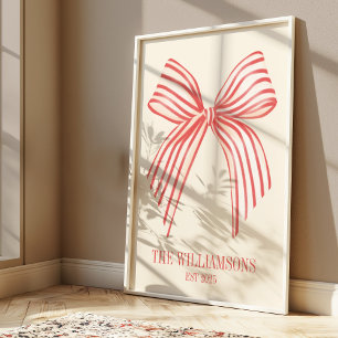 Affiche Nom de famille personnalisé Date Est Coquette Red