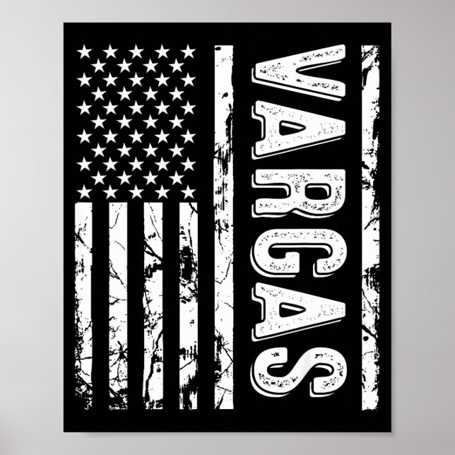 Affiche Nom de famille Vargas Nom de famille drôle Équipe  (Devant)