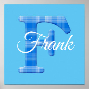 Affiche Nom de garçon Plaid personnalisé Lettre F