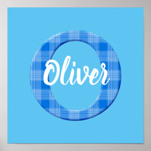 Affiche Nom de garçon Plaid personnalisé Lettre O