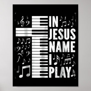 Affiche Nom de Jésus Jouez au piano Clavier Culte chrétien