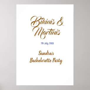 Affiche nom de l'enterrement de vie de jeune fille bikinis