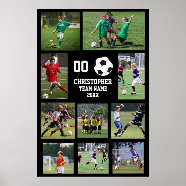 Affiche Nom de l'équipe de football Photo Collage (Devant)