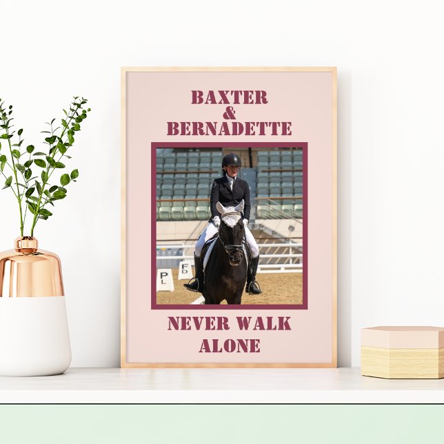 Affiche Nom de photo rose Propriétaire de cheval Amoureux (Créateur téléchargé)