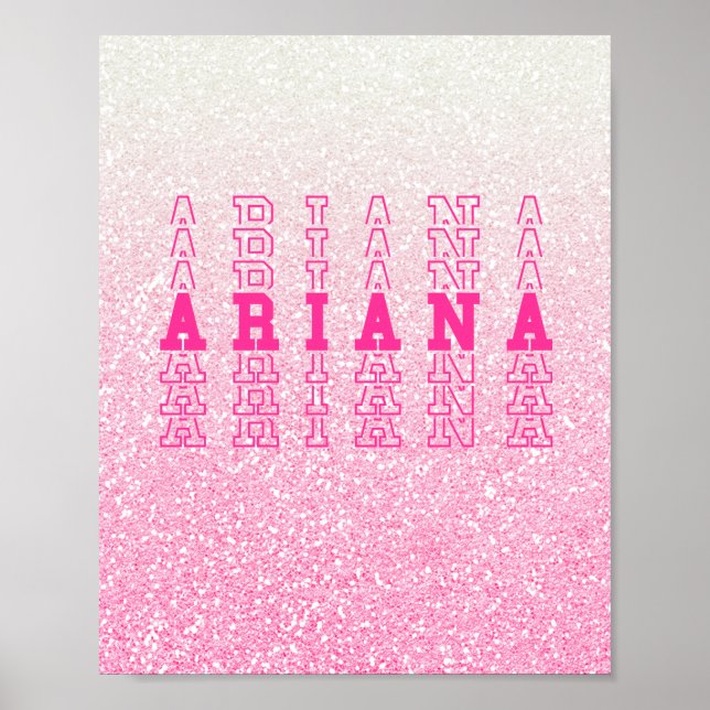 Affiche Nom de répétition personnalisée Ariana Pink (Devant)