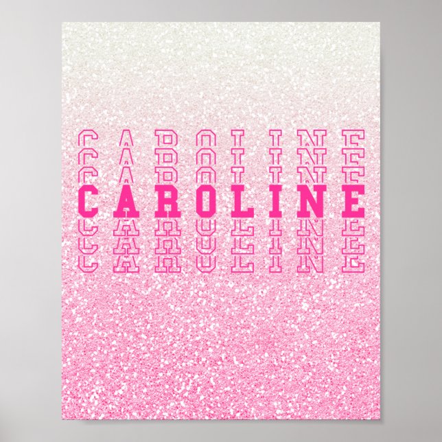 Affiche Nom de répétition personnalisée Caroline Pink (Devant)