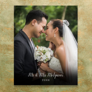 Affiche Nom de script de photo de mariage préféré Date