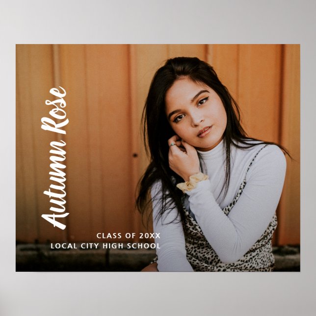 Affiche Nom de script simple Photo Moderne Graduation (Devant)