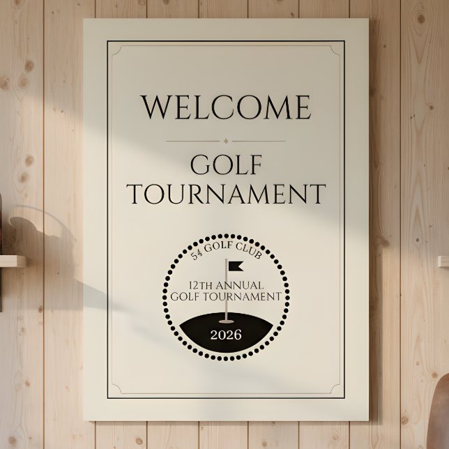 Affiche Nom de tournoi de golf classique Bienvenue (Créateur téléchargé)