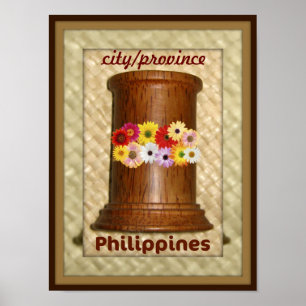 Affiche Nom de votre ville ou province des Philippines Pos