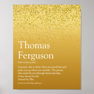 Affiche Nom Définition Gold Parties scintillant Glitzy Mod