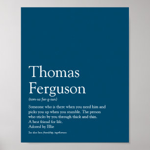 Affiche Nom Définition Moderne Typographique Bleu