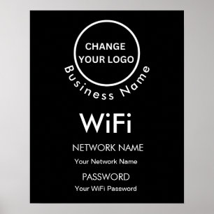 Affiche Nom d'entreprise personnalisé Détails et logo Wifi