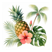 Nom d'été Fleur de Hawaï Ananas & Hibiscus