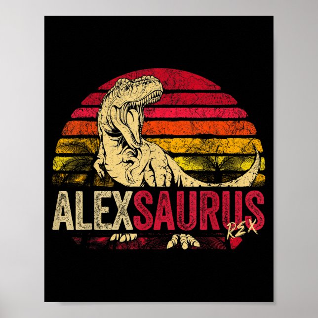 Affiche Nom drôle d'Alex Saurus Dinosaure Rex (Devant)