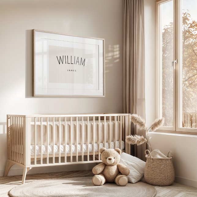 Affiche Nom du bébé personnalisé Imprimer minimaliste crèc (Créateur téléchargé)