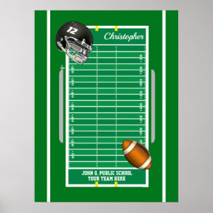 Affiche Nom du casque du joueur de terrain de football   N