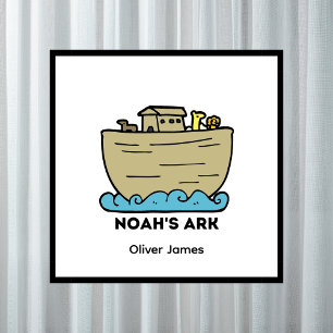 Affiche Nom du garçon Noah's Ark personnalisé