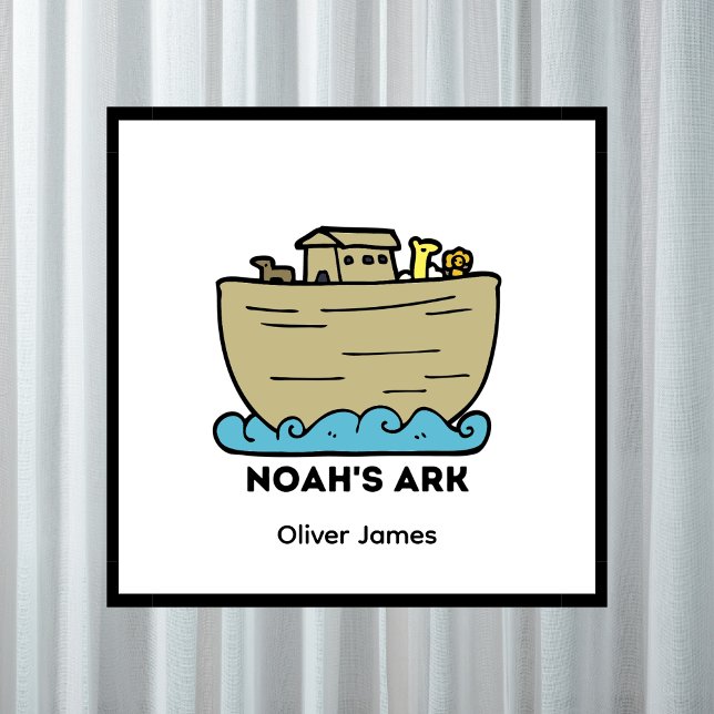 Affiche Nom du garçon Noah's Ark personnalisé (Créateur téléchargé)