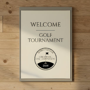 Affiche Nom du tournoi de l'association de golf Bienvenue