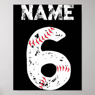 Affiche Nom Et Numéroté 6 Baseball Équipe De Baseball T Sh