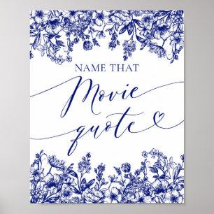 Affiche Nom Floral Bleu Que Citation Film Jeu De Douche Pa