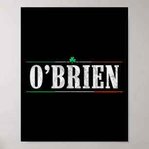 Affiche Nom irlandais O'brien - Saint-Patrick journée fami