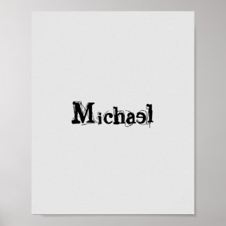 Affiche Nom monogramme moderne minimaliste noir gris