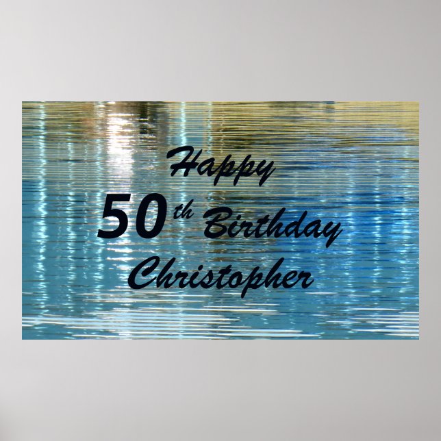Affiche Nom personnalisé 50e anniversaire réflexion dans l (Devant)