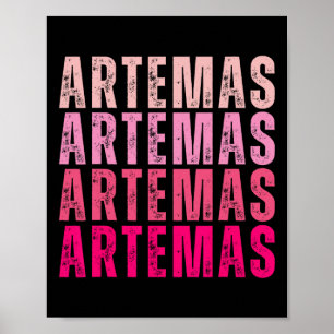 Affiche Nom personnalisé Artemas I Love Artemas Vintage