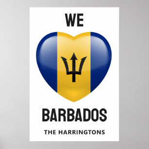 Affiche Nom personnalisé Barbados Love