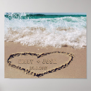 Affiche Nom Personnalisé Dans L'Image De Sable De Coeur