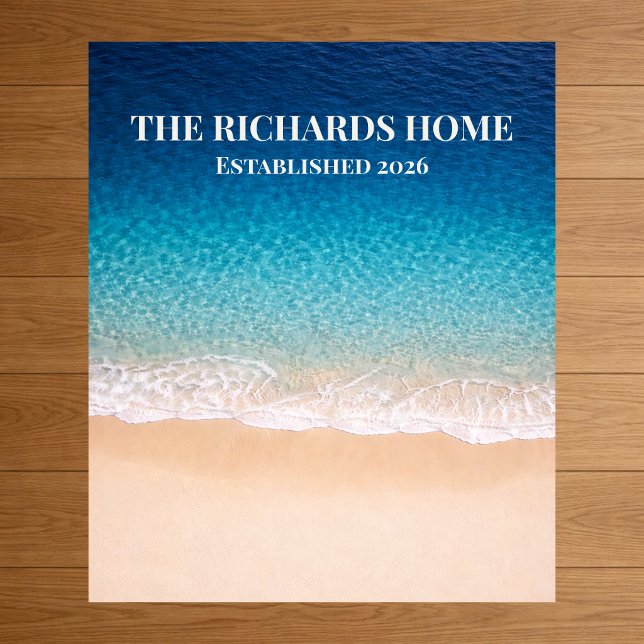 Affiche Nom personnalisé de rivage de plage (Créateur téléchargé)