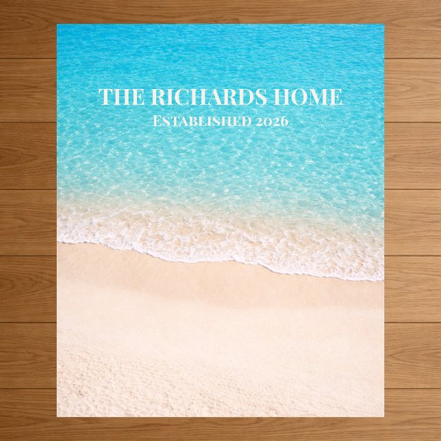 Affiche Nom personnalisé de rivage océanique (Créateur téléchargé)