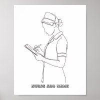Nom personnalisé - Infirmière minimaliste - Art en