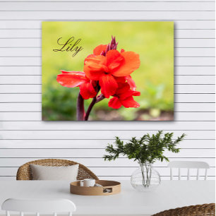 Affiche Nom personnalisé Lily rouge