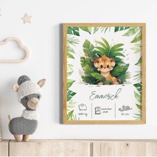 Affiche Nom personnalisé lion boho pépinière art imprimé