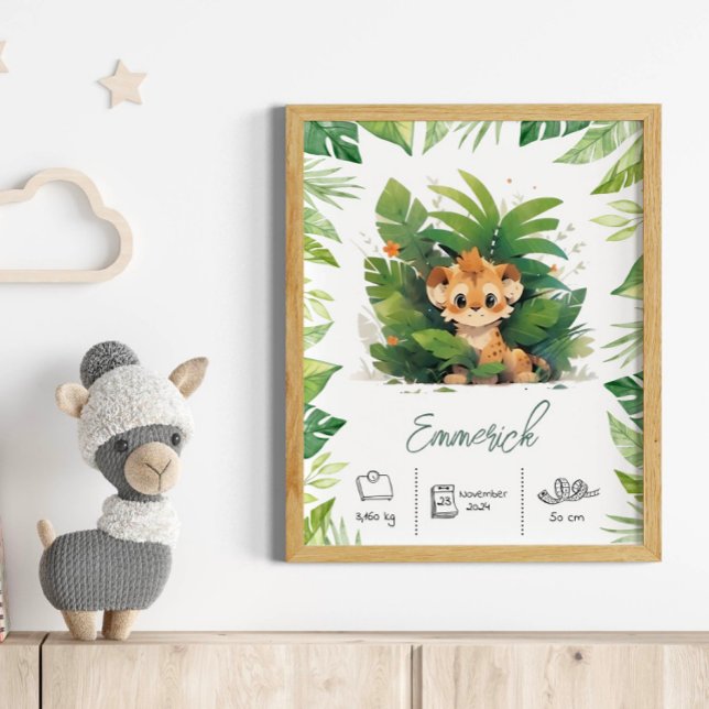 Affiche Nom personnalisé lion boho pépinière art imprimé (Créateur téléchargé)