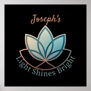 Affiche Nom personnalisé Lotus - [NOM] Lumière brillante