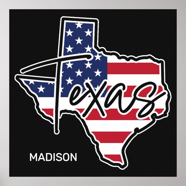 Affiche Nom personnalisé Texas (Devant)