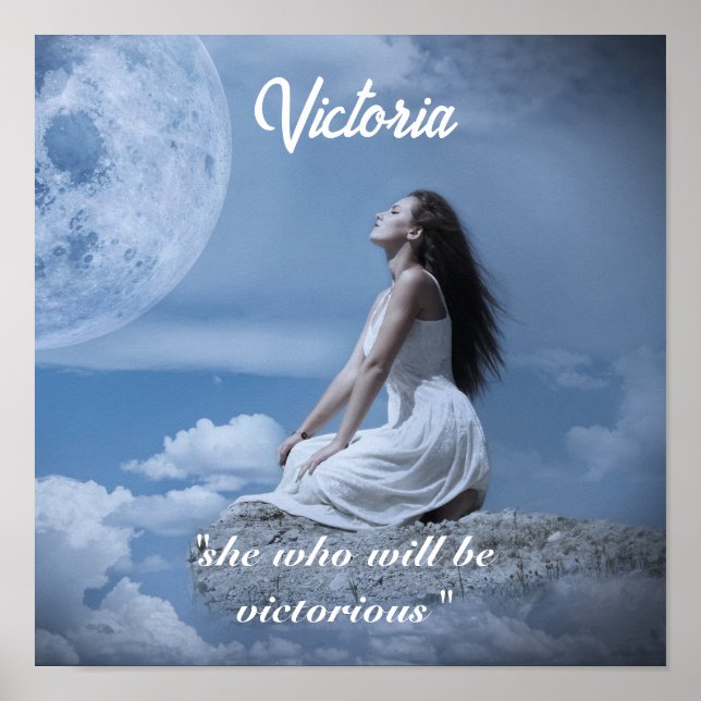 Affiche Nom personnalisé Texte Lune Fille Imaginaire (Devant)