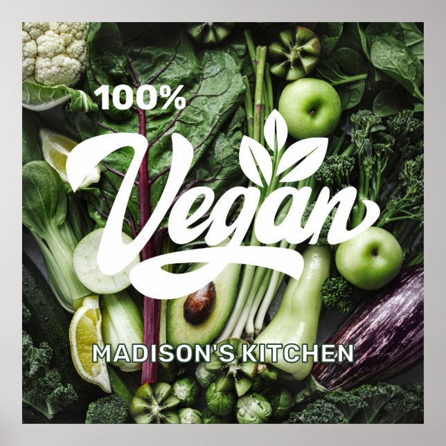 Affiche Nom personnalisé Vegan (Devant)