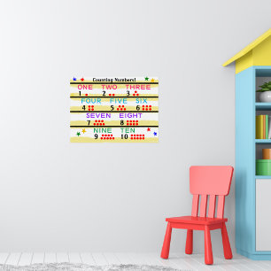 Affiche Nombre d'apprentissage Points de comptage rouges