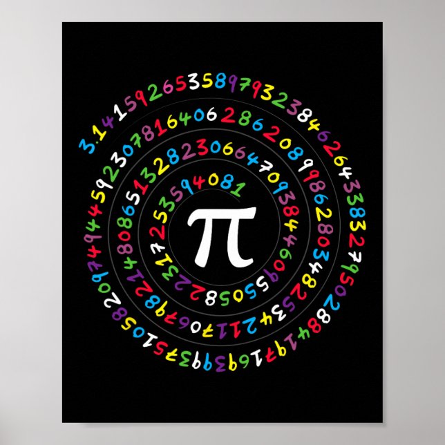 Affiche Nombre Spiral Pi Ratio Enseignant Et Étudiant Pi D (Devant)