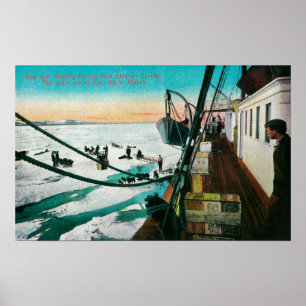 Affiche Nome, Alaska Steamer Corwin déchargement du fret