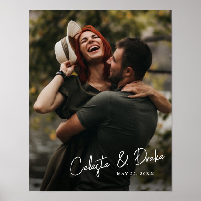 Affiche Noms de script modernes Couples Photo (Devant)