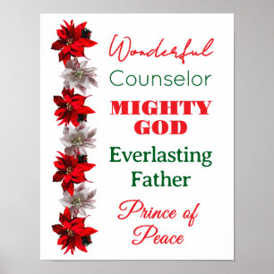 Affiche Noms merveilleux de Conseiller de Jésus Noël