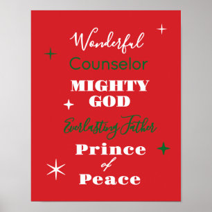 Affiche Noms merveilleux de Conseiller de Jésus Noël