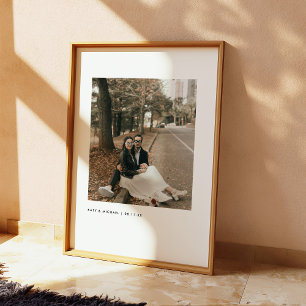Affiche Noms personnalisés pour photo de couple moderne mi